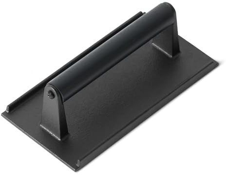 Amazon Basics - Prensa para Hamburguesas Rectangular, Color Negro - Pack de 1, 20.6 x 10.7 x 6.8 cm