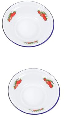 Cabilock 2 Piezas Lavabo esmaltado Retro mixing bowl tazones desayuno tazón de desayuno tazón de ramen con tapa tazón para mezclar bol cocina usando tazón aparato de cocina planchar