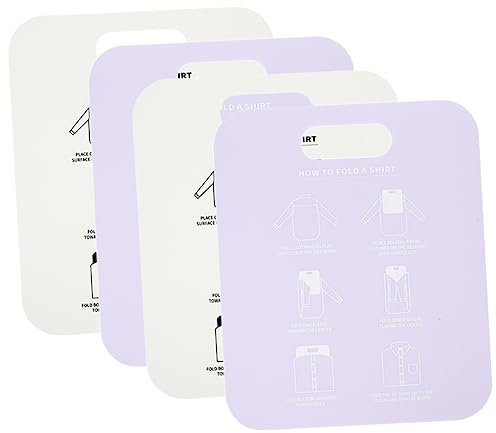 Ciieeo Planche à Plier Chemises 4 Pièces en Polypropylène Outil de Pliage Anti-Plis pour Vêtements Pratique pour T-Shirts et Chemises Rangement Organisé pour Maison