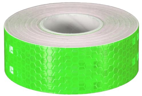 sourcing map Reflective Tape 1 x33ft Adhesive Night Safety Warning Tapes Outdoor Bicycle Adhesive Reflector Stickers for Vehicles Trailers Trucks Bike Cars Signs, Grass Green