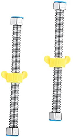 SHINEOFI 2 Pcs Tuyau Ondulé En Acier Inoxydable 1/2 Pouce Conduite D'alimentation En Eau Pour Chauffe-eau Résistant La Pression Flexible Et Facile à Installer