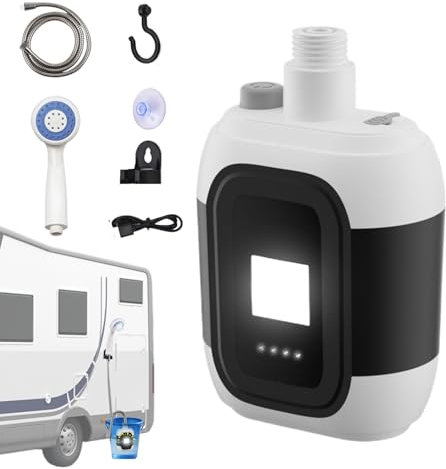 Rrlihjgu Ducha Portátil Para Camping | Ducha Eléctrica Con Luz LED Para Exteriores - Accesorio De Aventura Para Baño De Mascotas Senderismo Playa Jardín