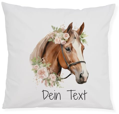 GRAZDesign Pferdemädchen Kissenbezug – Kuschelkissen & Dekokissen mit Pferdemotiv – Geschenk für Reiter & Pferdefans – Pferdekopf-Kissen – Weihnachten & Wichteln