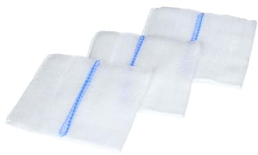 Compresses de gaze avec rayons X, non stériles, 17 plis, 7,5 cm x 7,5 cm x 100 pièces