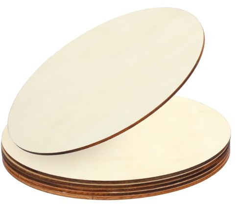 Ouligay 5 Stück Runde Holzscheiben zum Basteln Deko 15cm Holzplatte Rund Holzplatten zum Basteln Runde Unfertige Holzscheiben für Untersetzer Kunsthandwerk Hängende Dekoration Verwendet Werden
