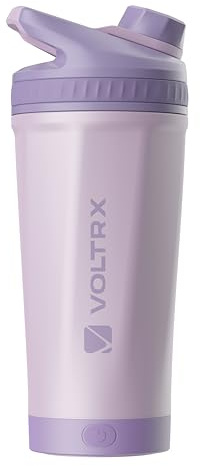 VOLTRX ChillMix Shaker Bottle Insulated Stainless Steel - USB C Rechargeable Electric Protein Shake Mixer, Shaker Cups for Protein Shakes and Meal Replacement, Dream Purple, 16 oz