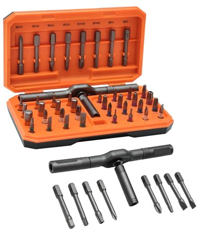 42 in 1 Magnetic Ratchet Screwdriver Set, Multi Bit Ratcheting Torx Screwdriver Sets with Detachable T Handle Portable Repair Tool Kit for Gifts, Furniture, Computer, Bicycle and DIY