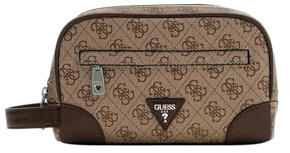 GUESS Kulturbeutel Milano Small Necessaire Beige/Cognac Hellbraun