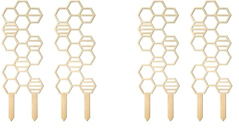 Xnuiasqe 4X Supporto per Piante Rampicanti Pothos, Traliccio per Piante da Interno in Legno A d'Ape da 16 Pollici - Pianta da Giardino Decorativa Resistente Ai Raggi UV