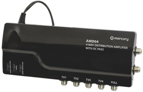 4 Wege 4 g Fertig VHF UHF TV Antenne Verteilen Kraft Verstärker & DC by-Pass [4 Way]