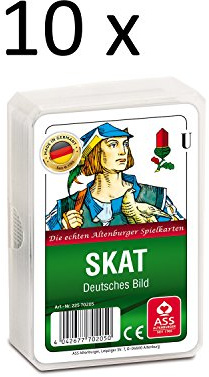Ass Altenburger Spielkarten Skat deutsches Bild Blatt Kornblume 10er Pack