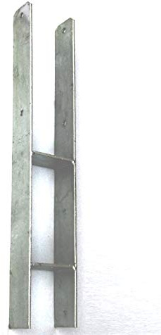Verzinkter H-Träger Pfostenträger 90x600mm, Pfostenhalter aus 5mm Flacheisen, extrem stabil, zum Einbetonieren für Holzpfosten 90mm, ideal für Zaun, Spielturm, Pergola, Carport, Holzkonstruktion