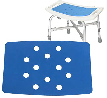 Bath Chair Seat Mat - Elderly Shower Bench Cushion Non-Slip EVA Foam Pad with Adhesive for Disabled Handicap Senior, Curved (Not Include Stool)