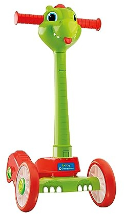 Baby Clementoni – Baby Dragon-Push-Scooter, Kinder-Roller, 2-4 Jahre, mit 3 Rädern, kann drinnen und draußen verwendet werden, fördert die psychomotorische, kognitive und sensorische Entwicklung, Made