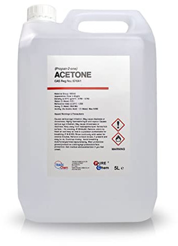 Pure Acetone - Acrylic Nail Remover Nail Polish Remover 99.8% (5 x 1L) 5L