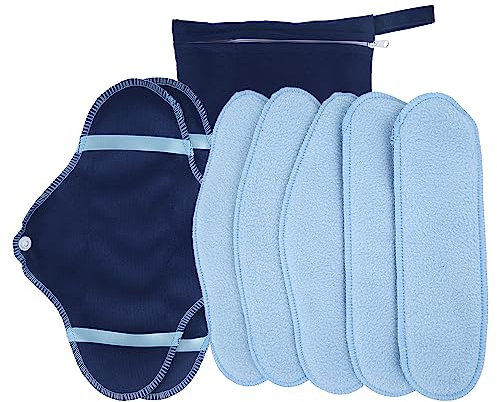 Reusable Sanitary Pads Washable Cloth Menstrual Pads Breathable Sanitary Towels with Storage Bag Menstrual Protective Pads Period Pads Panty Liners for Women Girls
