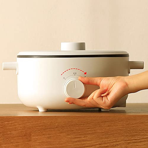 Olla de Cocina eléctrica de 3 l, ollas arroceras, Fideos rápidos, Mini Cocina eléctrica Multifuncional, 3 Engranajes Intercambiables, Potencia de Fuego, Antiadherente, sartén eléct