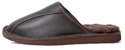 Zapatillas de Andar por Casa Club4BrandsSlippers para Hombre de Piel de Vaca Afelpada y Forro de Lana de Oveja - Elegantes y Calentitas para Interiores (Hombre - 42 EUR)