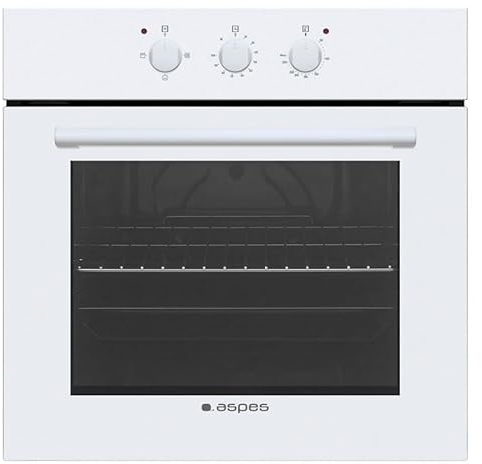Aspes Horno Multifunción Básico Blanco AH3800EB. Capacidad 76 Litros, 2300W, 3 Programas, Interior Esmaltado, Fácil Limpieza, Eficiencia Energética Clase A