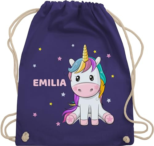 Turnbeutel Rucksack - Einhörner - Einhorn Unicorn - Unisize - Lila - turn beutel einhornrucksack unicorns stoffbeutel kindergarten kinderturnbeutel einhörnern sportbeutel kinder