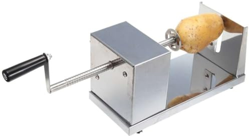 Potato Tower Machine,Manual Tornado Potato Slicer Spiral Chipper Potatoes Chips Cutter Machine Kitchen Tool Stainless Steel for Fruit,Potatoes, Chips, Cucumber or Carrots Twisted Twister Thicker