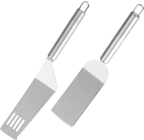 FUNOMOCYA Lot De 2 Pelles à Pizza En Acier Inoxydable Poignée Ergonomique, Outil De Spatule à Gâteau Léger Et Antirouille, Ustensile Cuisine Pour Familles Et Pizzerias