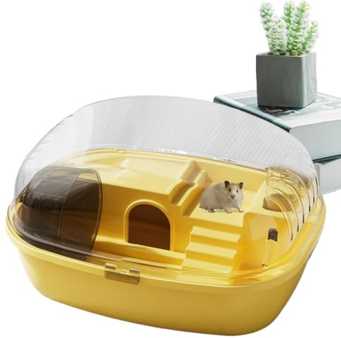 Zwerghamsterkäfig | Transparentes Acryl Großer Mäuse-Lebensraum | Haustierhaus für Haustierhamster, Rennmäuse, Mäuse und andere Kleintiere, inklusive Wasserflasche, Laufrad, Hamsterversteck | Transparenter großer Acryl-Käfig für Haustierhäuser, Meerschweinekäfig, Kleintier-Lebensräume, Hamsterbecken