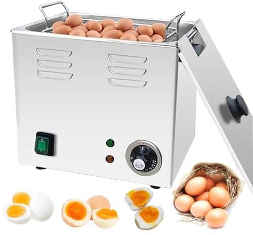 2600w Hot Spring Egg Cooker, Commercial 60pcs Large Capacity Egg Boiler, Automatic Half-Boiled Egg Soft-Boiled Egg Machine,for Rapid Soft,Medium,Hard Boiled Eggs,Poached