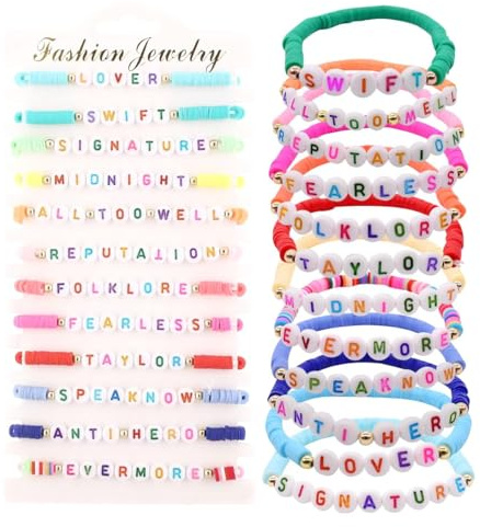 MPQDFG 12pcs Armband, bunte Freundschaft Armband, inspirierende Buchstaben Perlen Dekoration, inspirierende Armband für Mädchen, Dehnbar, Kinder, Kleinkinder, Erwachsene