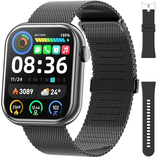 Hwagol Smartwatch Uomo Donna, 1,85'' HD Orologio Smartwatch con Chiamata Bluetooth, Smart Watch con Contapassi/Sonno/SpO2/Cardiofrequenzimetro, 140+ Sportive Orologio Fitness per Android iOS