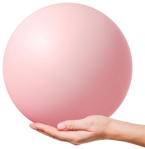 KYSUN 25cm Palla Ginnastica, Palla da Pilates, Antiscivolo Palla da Fitness, Soft PVC Palla da Yoga Balance Palla Sportiva, Palla Pilates Piccola, Palla da Ginnastica per Equilibrio Sport (Rosa)