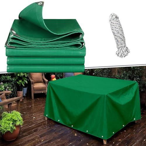Sandkasten Abdeckplane 2.6 x 3.4 m 500 G/M² mit Ösen mit Zusätzlicher Eckverstärkung Mehrzweck Abdeckung, Wasserdicht Plane,Tarp für Gartenmöbel, Pool, Auto, Trampolin, Grün