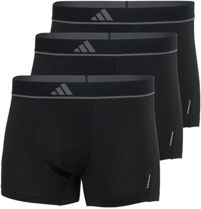 adidas Boxershorts för män, 3-pack trunk (3 delar), Active Micro Flex Eco underkläder, Black_4AM014, XXL, Black_4am014, XXL