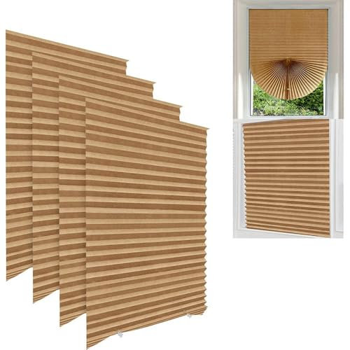 QIUMING Kabellose Jalousien für Fenster zu Hause, Verdunkelungsrollos, Sonnenschutzrollos für Türen, Homeoffice und das Badezimmer
