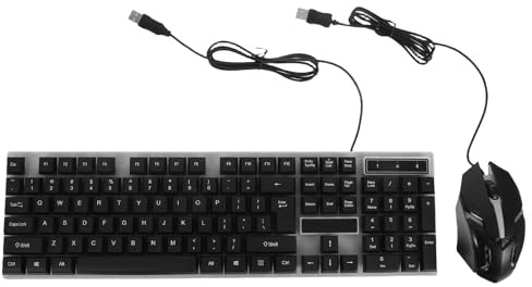 CAXUSD Wired Gaming Keyboard and Mouse Set Led Backlit Computer Keyboard Mouse Combo with Ergonomic Design Floating Keycaps Drainage Holes Usb for Pc Laptop Desktop
