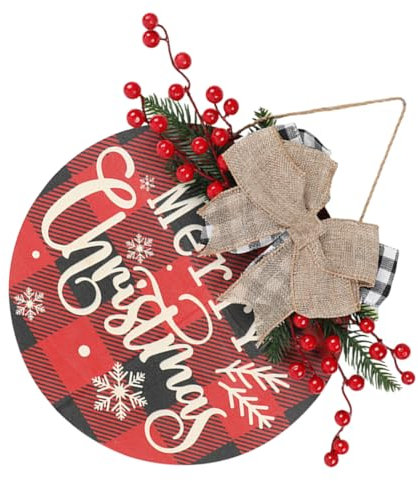 PRETYZOOM Letrero Puerta Decoración Navideña Colgante Decorativo para Puerta Placa De Fiesta