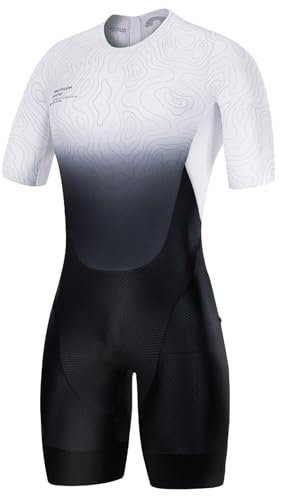 Santic Triathlon kostym, extra elastisk, mjuk, bekväm, tri-suit, Svart kortärmad, S