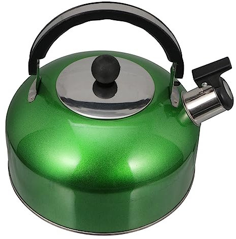 Alipis Bouilloire Sifflante Inox Résistante Chaleur Avec Poignée Ergonomique Bouilloire à Thé Compatible Gaz Et Induction Pour Cuisine Et Bureau Vert