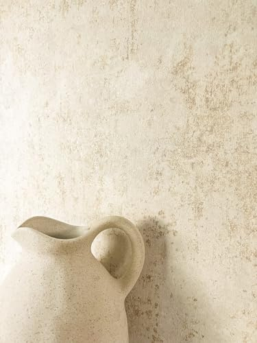 Newroom Vliestapete Creme Beton Betonoptik Wohnzimmer Tapete | verwitterter Sichtbeton sandbeige gesprenkelt, matt changierend, Loft Industrial Mustertapete Wandtapete, Flur Küche
