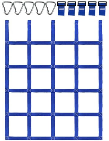 Juguetes de escalada - Escalera de red de cuerda de poliéster, móvil selva gimnasio | Accesorios de escalada seguros con hebillas, ideales para patios de juego, árboles, casas de árboles, f