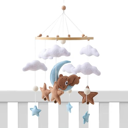 Baby Cradle Mobile con e : decorazione in feltro per la stanza dei bambini | Giocattolo da tavolo sospeso, lettino per bambini, passeggino | Accessorio per decorazione dolce per