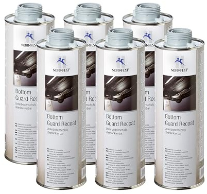 Normfest Bottom Guard Recoat – Überlackierbarer Unterbodenschutz mit Rost- und Steinschlagschutz, abriebfest, schnelltrocknend und temperaturbeständig für PKW & Nutzfahrzeuge – grau 6x 1 Liter