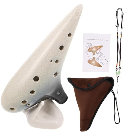 ERINGOGO Ceramica Ocarina a 12 fori ocarina professionale per la strumento musicale materie plastiche bianca
