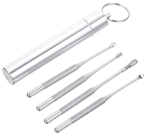 TOYZFRIENDY Set Outils de Nettoyage Oreilles Acier Inoxydable Cuillères Confortables pour Massage et Retrait Cire Kit Portable pour Déboucher Oreilles Douceur