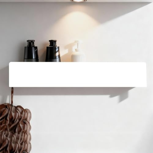 WJUAN Blanco Repisas para Baño, con Sistema de Purificación de Agua y Gancho Lateral, Ducha de Pared Estanteria Pared Baño, Incluye Cartón Perforado y Accesorios, para Baño Organizador Ducha