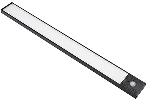 LUXULA 2 Stück LED Schrankbeleuchtung Bewegungsmelder 40cm, Schwarz | USB wiederaufladbar, magnetisch, 3CCT dimmbar 3000K 4500K 6000K für Kleiderschrank, Küche, Flur und Treppe, kabellos