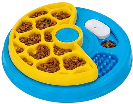 Hundar Slow Feeder anti-snow skål med halkfri interaktiv leksak matskål för torrfoder kött ost inomhus utomhus balkong vardagsrum