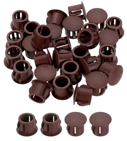 QUARKZMAN Tappi Per Fori 100 Pezzi 10mm (3/8 Pollici) Tappi In Plastica Per Fori Rotondi A Livello Per Mobili Armadi Macchine Ferramenta Recinzioni Tubi Post, Marrone Scuro