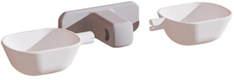 ORFOFE Ciotola Doppia per Gatti da Parete in Plastica Bianca Resistente al Morso, Design Creativo Adorabile per Alimentazione e Acqua Facile da Pulire