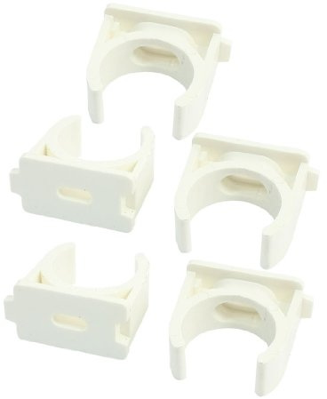 sourcing map PVC Agua Tubería Abrazaderas Clips, 3/4 (25mm) TV Bandejas Tubería Manguera Soporte Soporte Pex Tuberías, 5uds